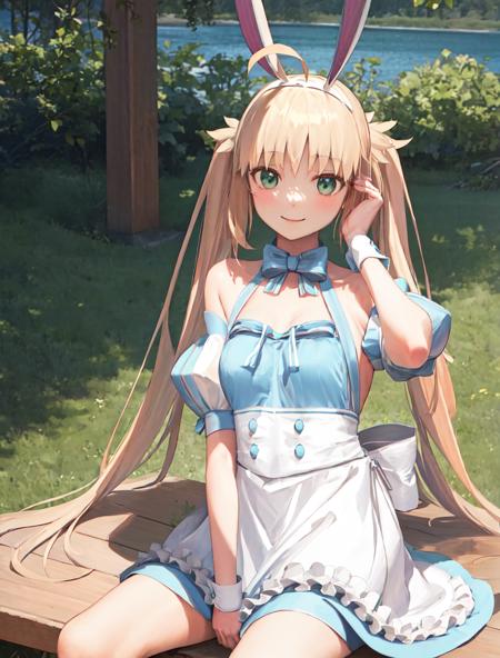 00951-2193007448-masterpiece, best quality, summertoria, rabbit ears, bow, detached sleeves, looking at viewer, apron,  smile, _lora_castoria_sum.png